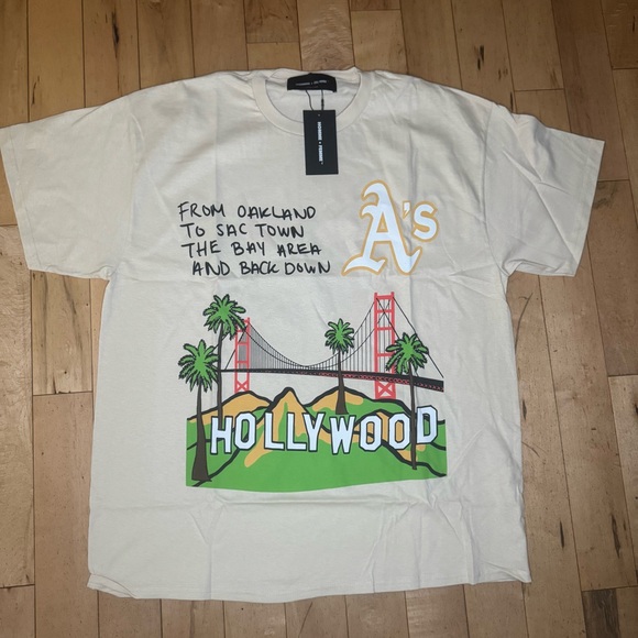 Homme + Femme Oakland To NY Double Sided T Shirt Size XLarge Tupac Shakur Biggie - Picture 1 of 6